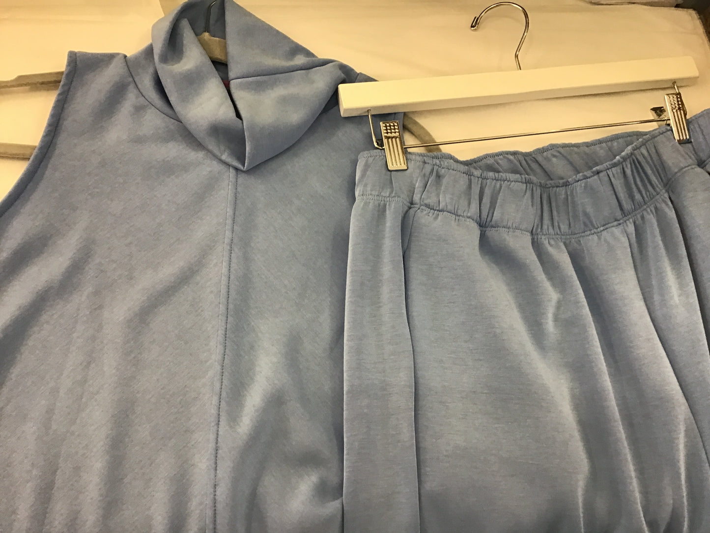 Solid Scuba Pull on Pant in Light Blue by Karlie