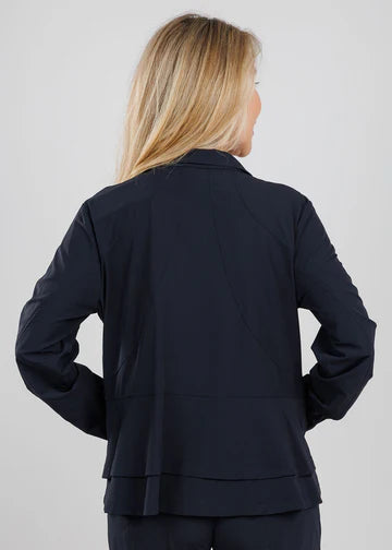 Alex Flounce Back Jacket in Black
