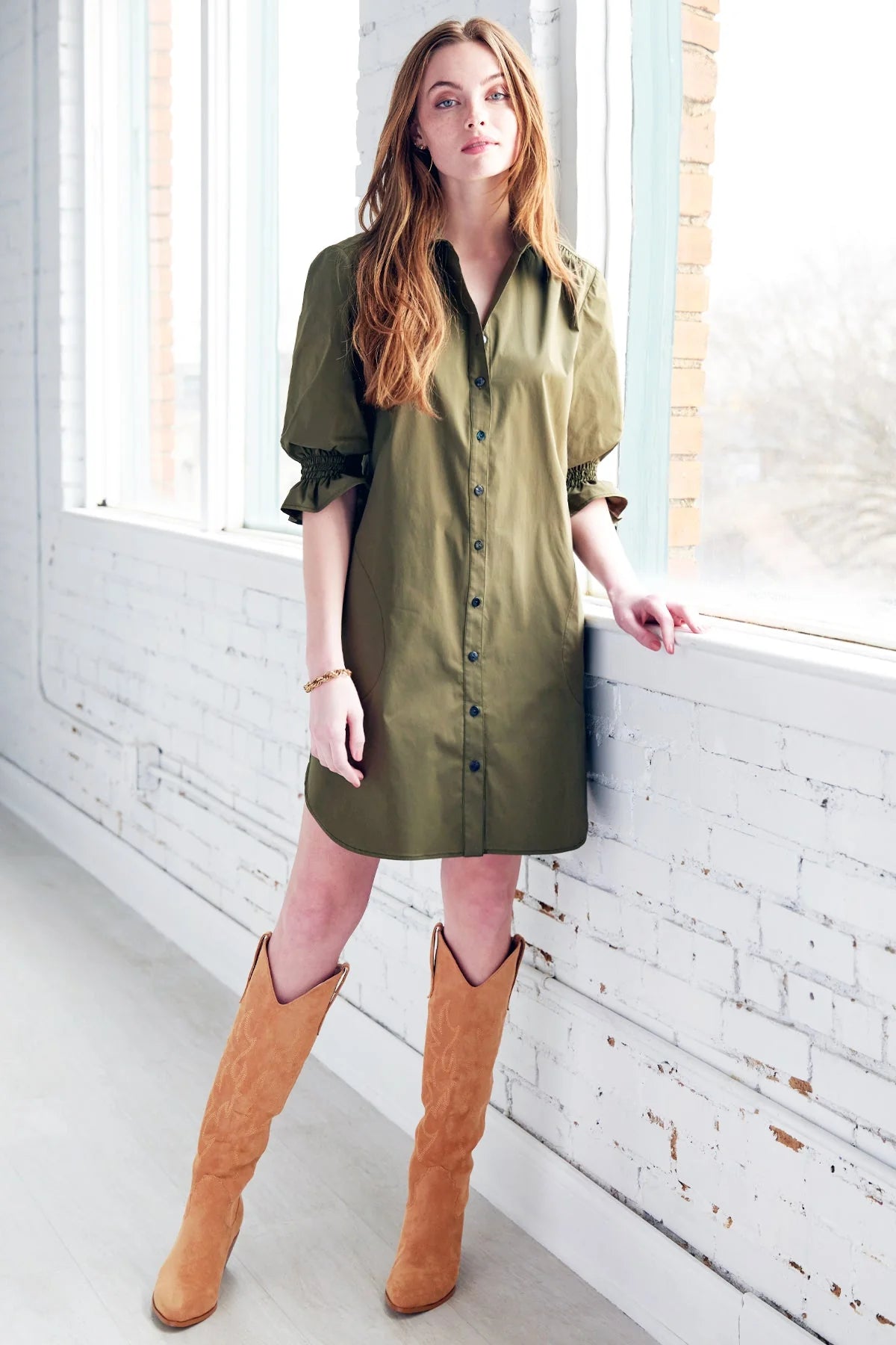 Miller Dress Weathercloth in Sage by Finley