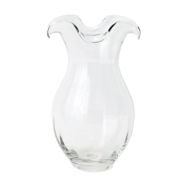 Hibiscus Glass Clear Vertical Fluted Medium Vase by Vietri