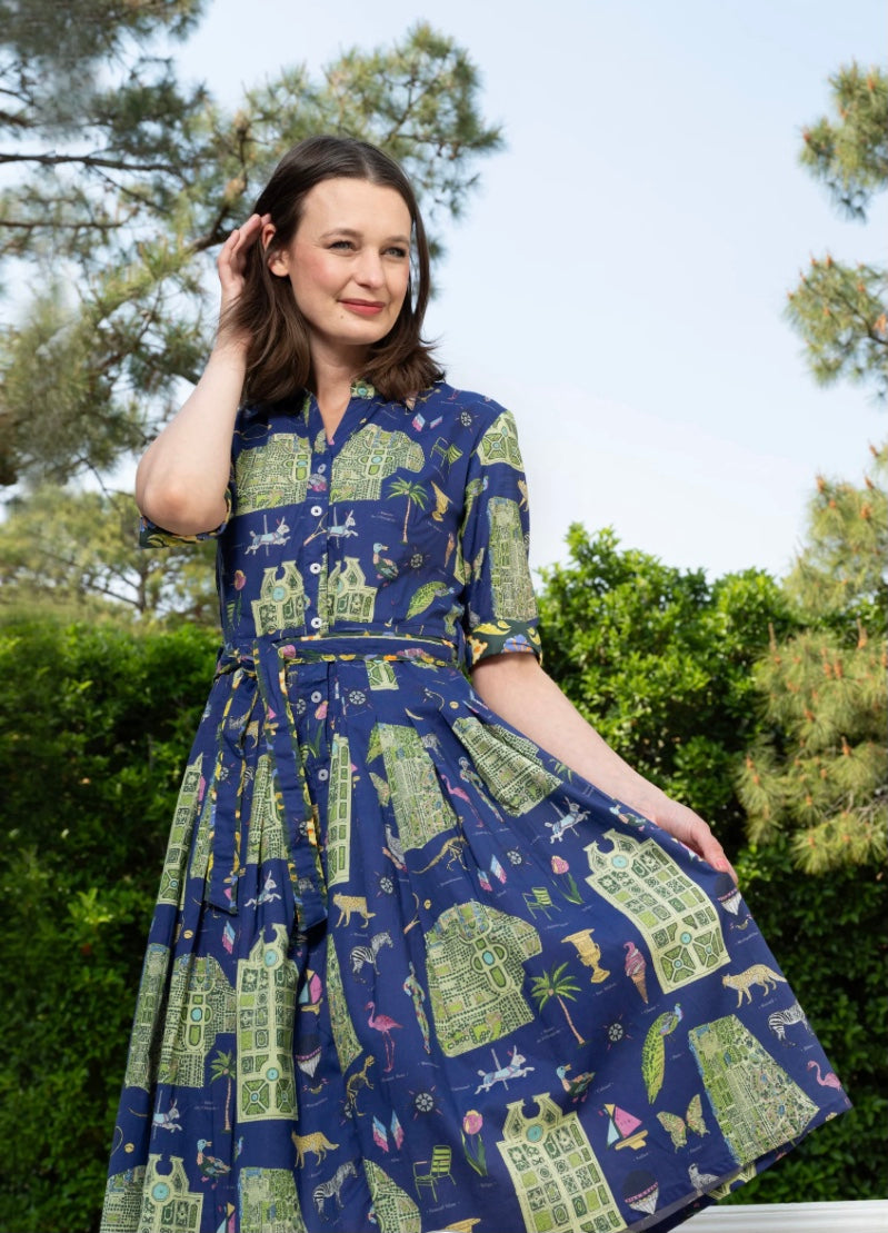 Mrs Maisel Navy Ground with Paris Maps by Dizzy Lizzie