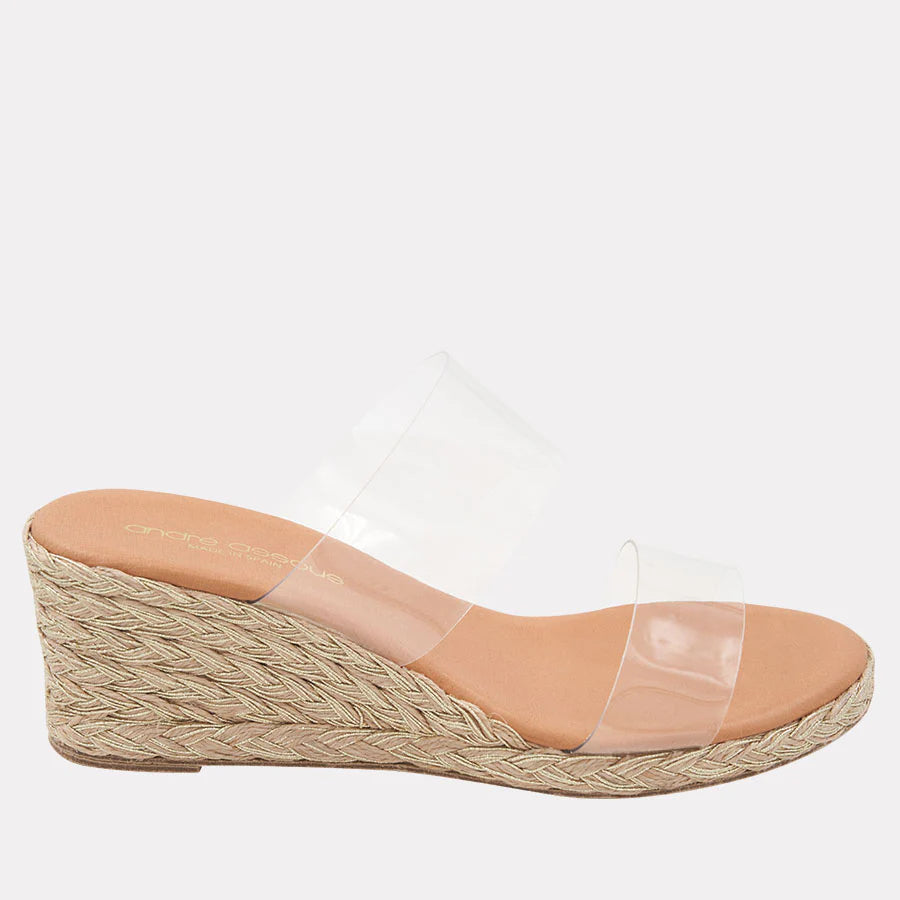 Nori Clear Vinyl Wedge by Andre Assous