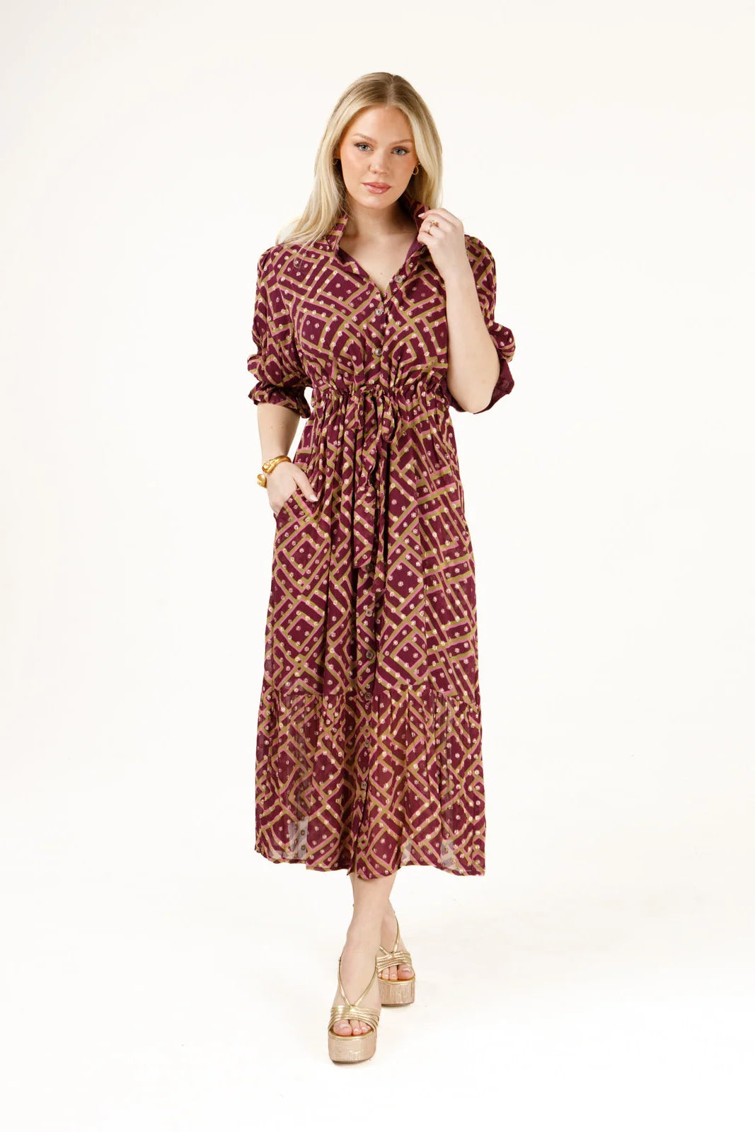 Catherine Dress in Lurex Yuletide Reserve by Holly Shae