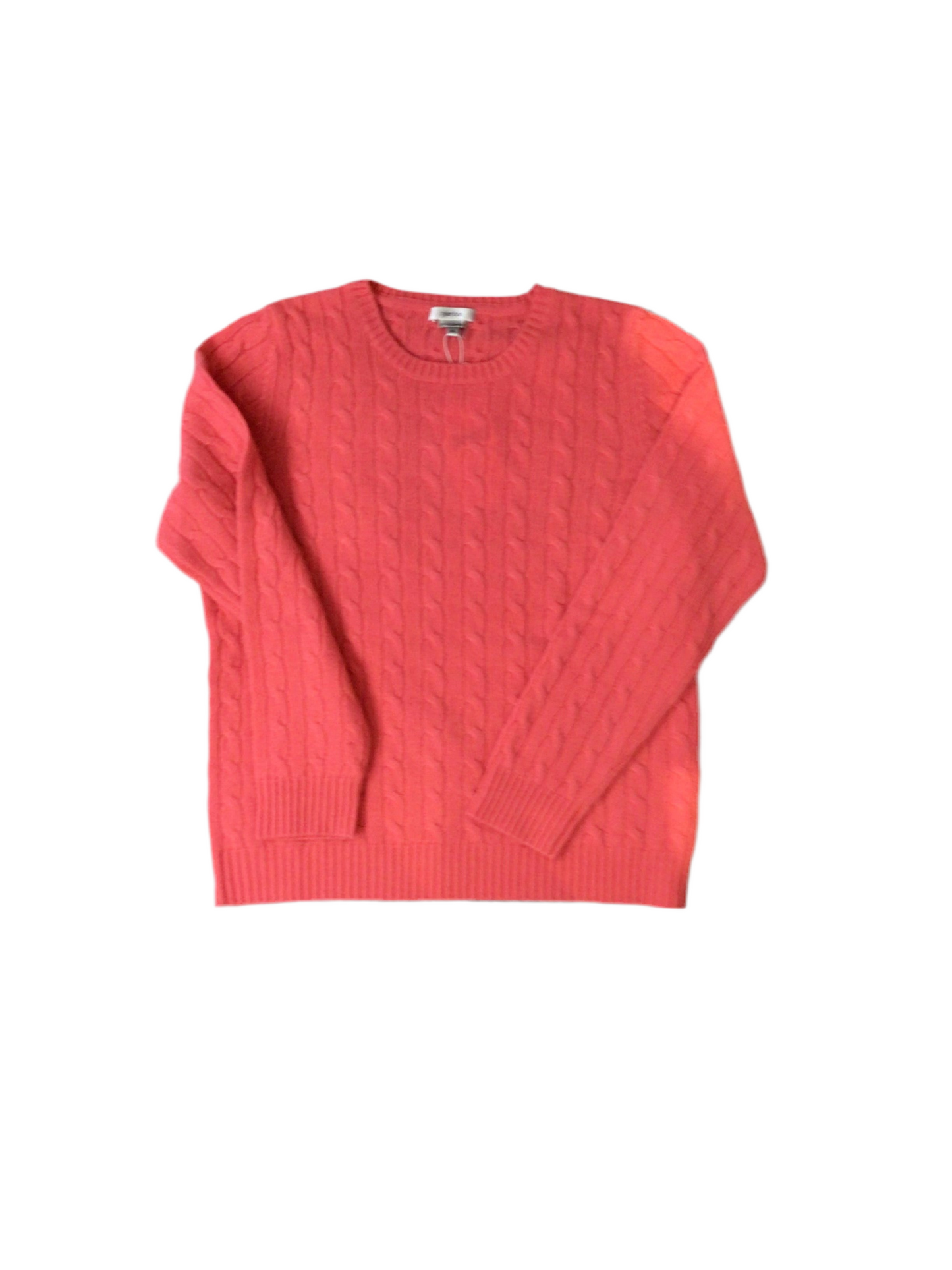Cashmere Cable Sweater in Sun Kissed Coral