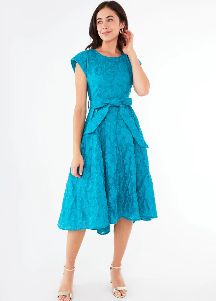 Olivia Dress Turquoise Cloud Organza