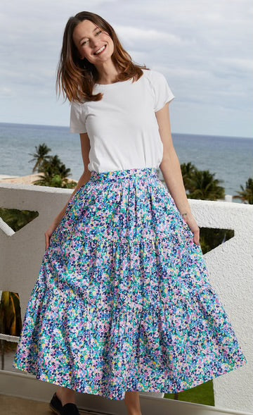 Woodstock Skirt in Floral by Dizzy Lizzie
