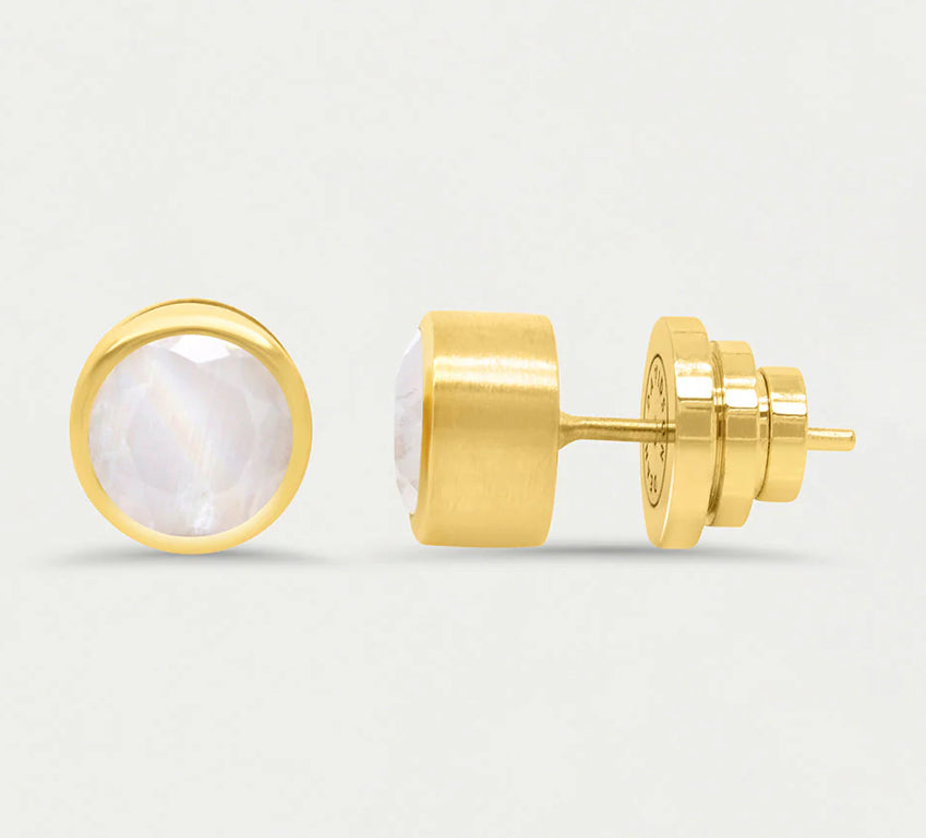 Signature Midi Studs in Rainbow Moonstone by Dean Davidson