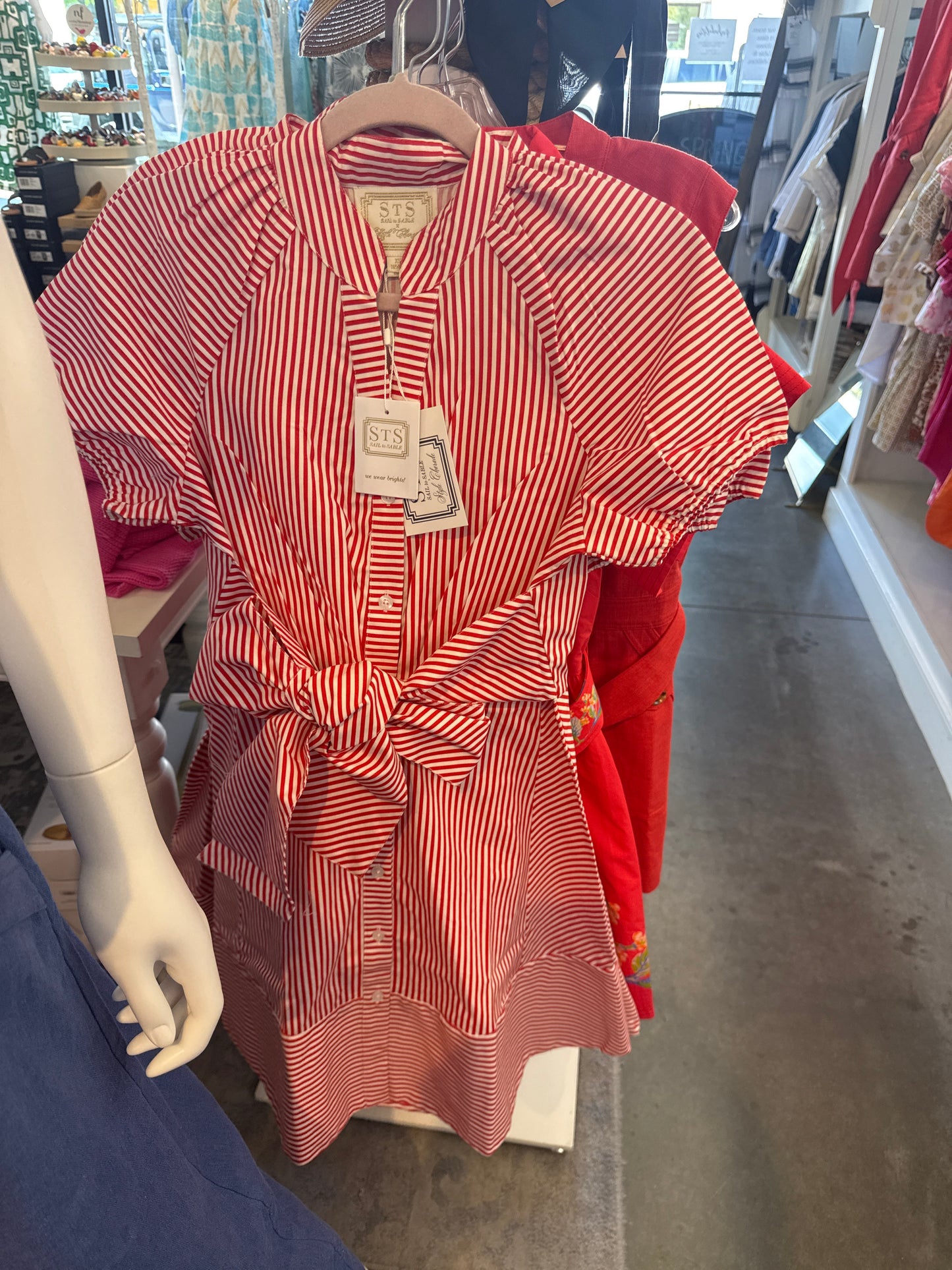 Mini Abby Dress in Red and White Stripe by Sail to Sable