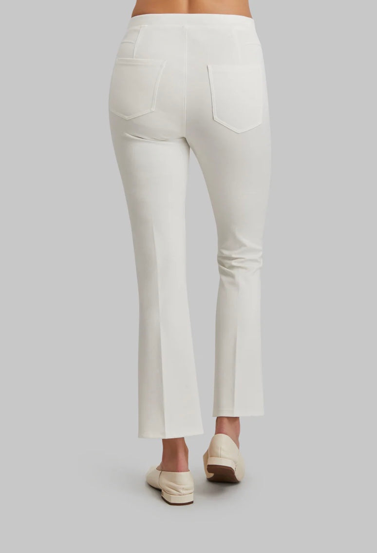 Ella Ankle Crop Flare Pant in Oyster by Peace of Cloth