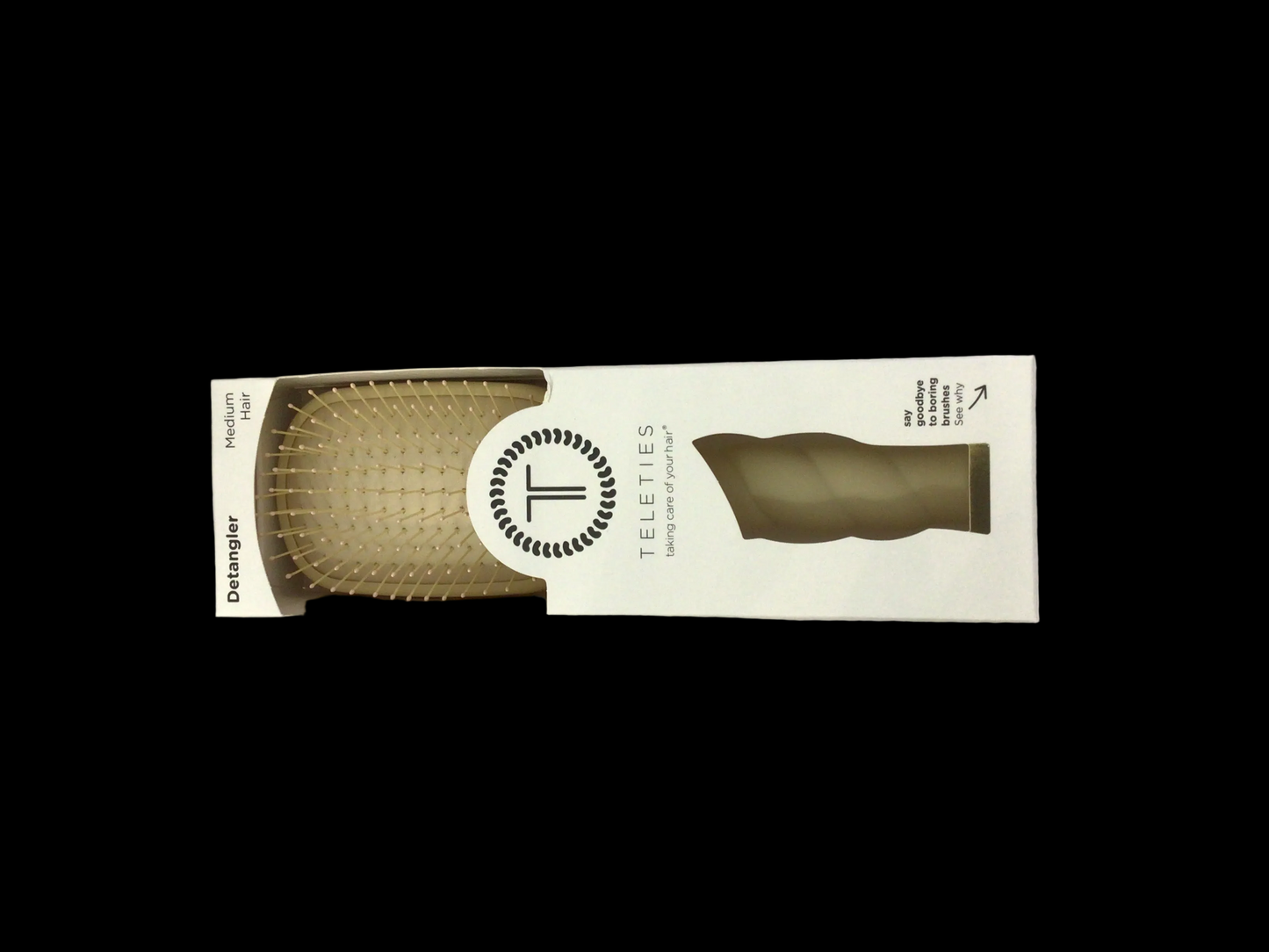 Detangler Hair Brush for Thick Hair in Tan by Teleties