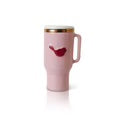 Sip Happens (pink cup with red bird) Mini by Nora Fleming