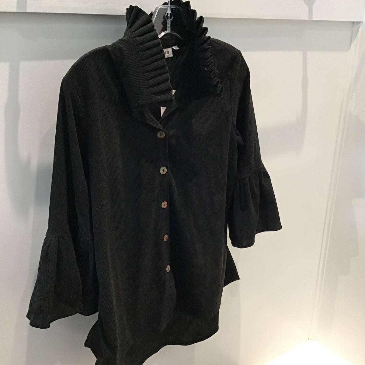 Bell Sleeve Shirt in Black by Toofan
