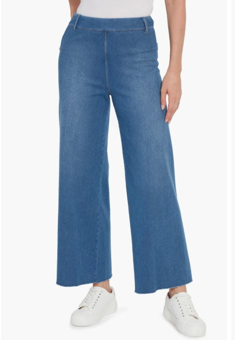 Erin High Waisted wide Leg Denim in Mid Wash 3209 by Lysse