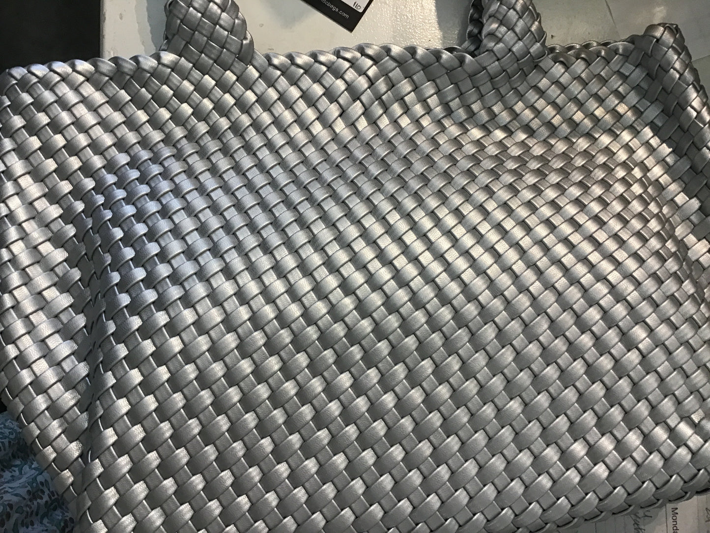 BC Woven Tote in Silver