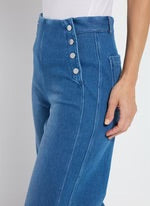 MALLORY SAILOR HI WAIST WIDE LEG DENIM (28" INSEAM) in Mid Wash by Lysse