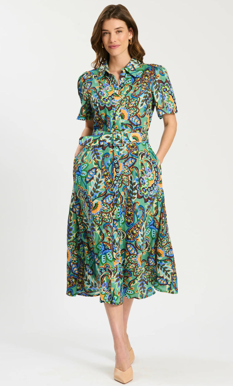 Asha Fiesta Paisley Midi Dress by Tyler Boe