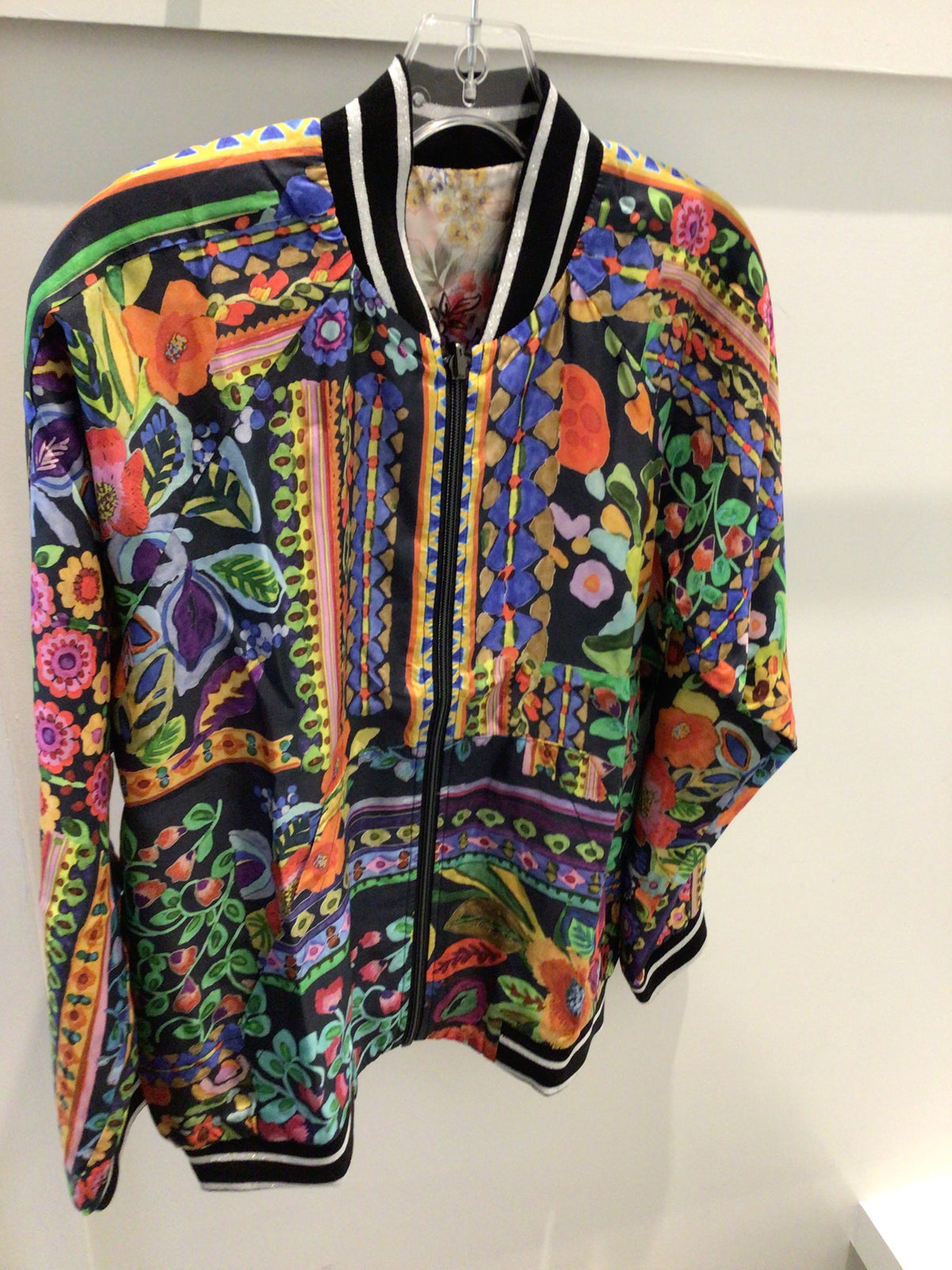 Tasha Bomber Jacket in Brush Painted by Johnny Was