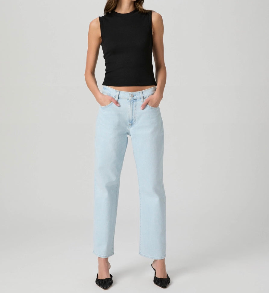 Morgan Ankle Mid Rise Straight Ankle in Windward by Paige