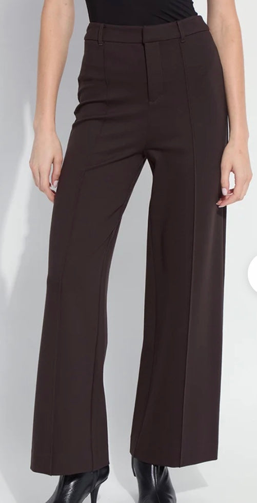 Nadia Zip Front Pant in Double Espresso by Lysse
