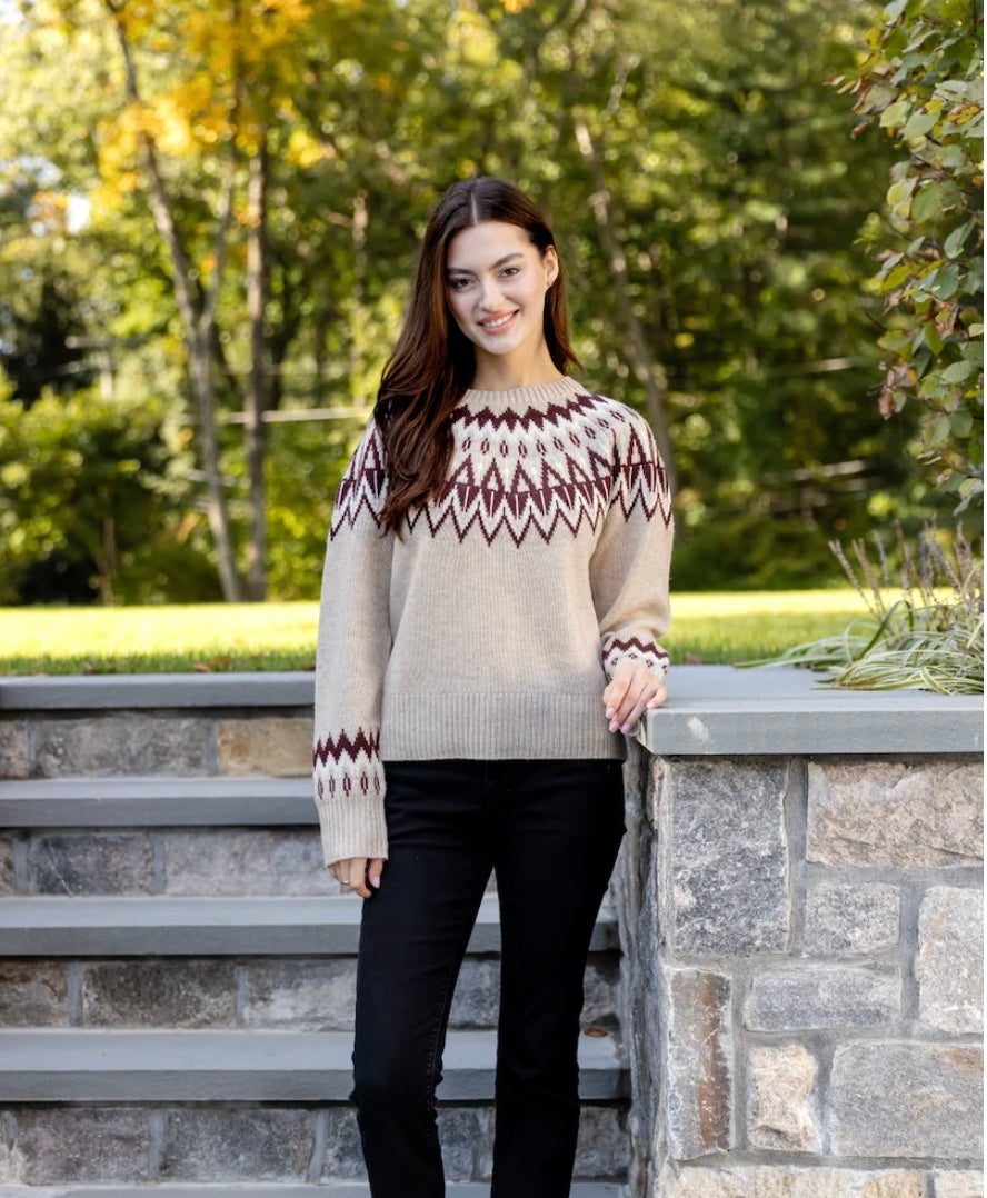 Fair Isle Sweater in Camel by Sail To Sable