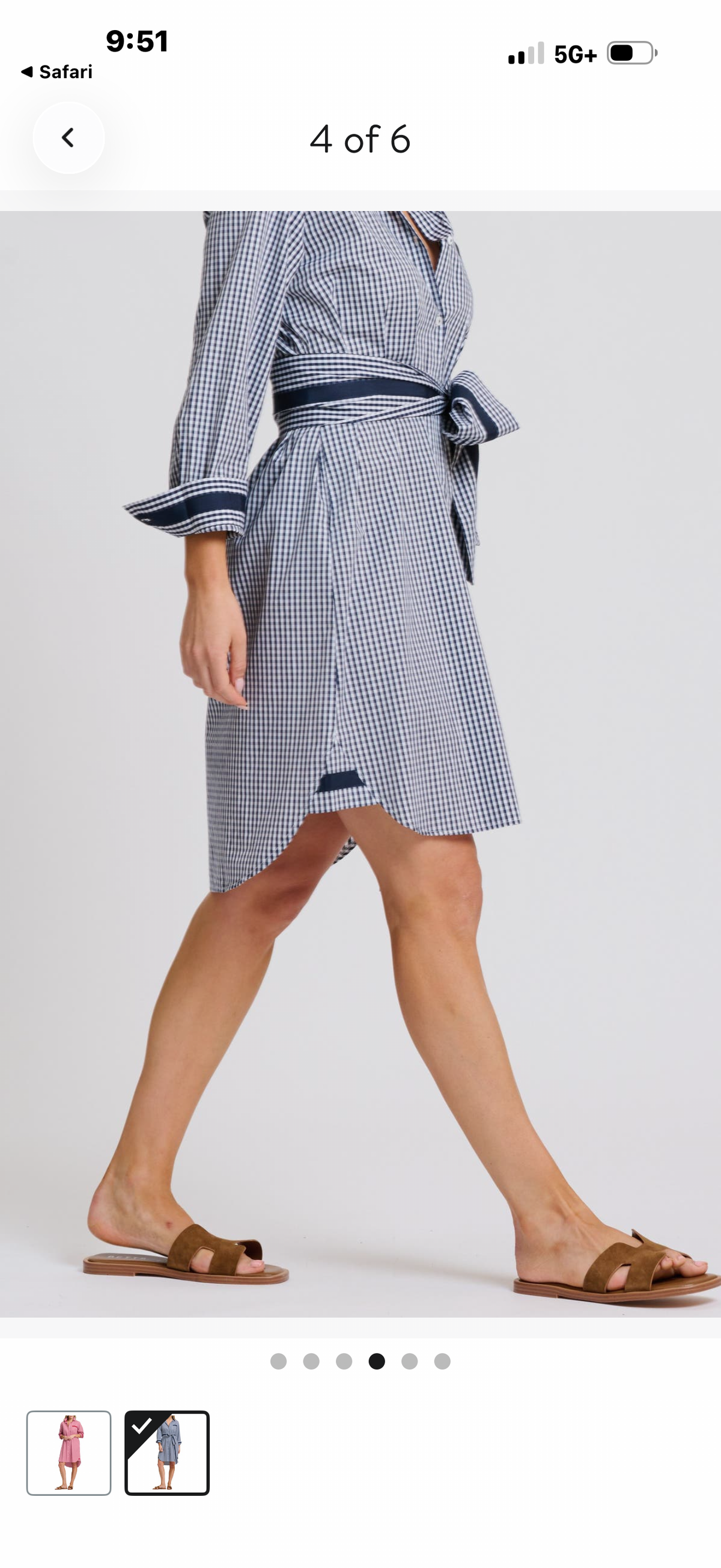 Winnie Classic Shirt Dress in Navy Gingham by Shirty