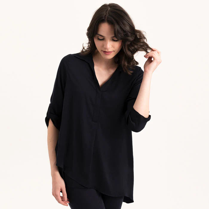 Airflow Blouse in New Midnight by Renuar