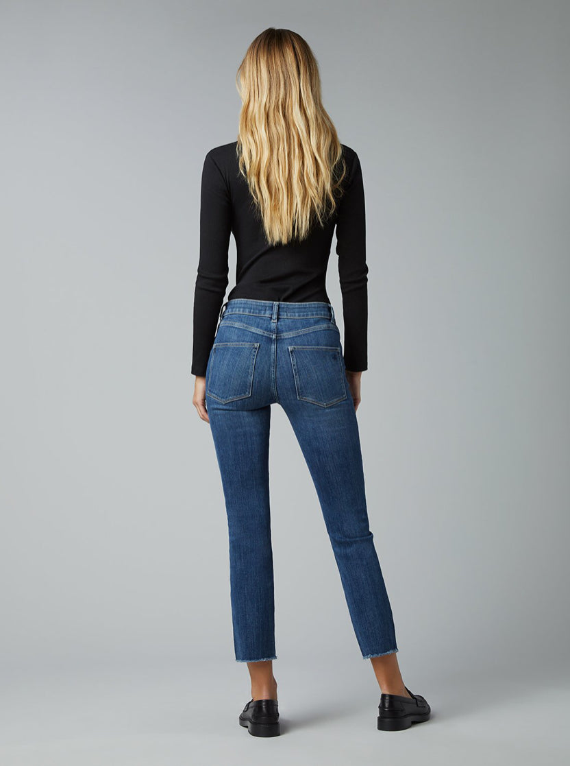 Mara Straight Mid-Rise Instasculpt Ankle Jean in Chancery Wash by DL 1961