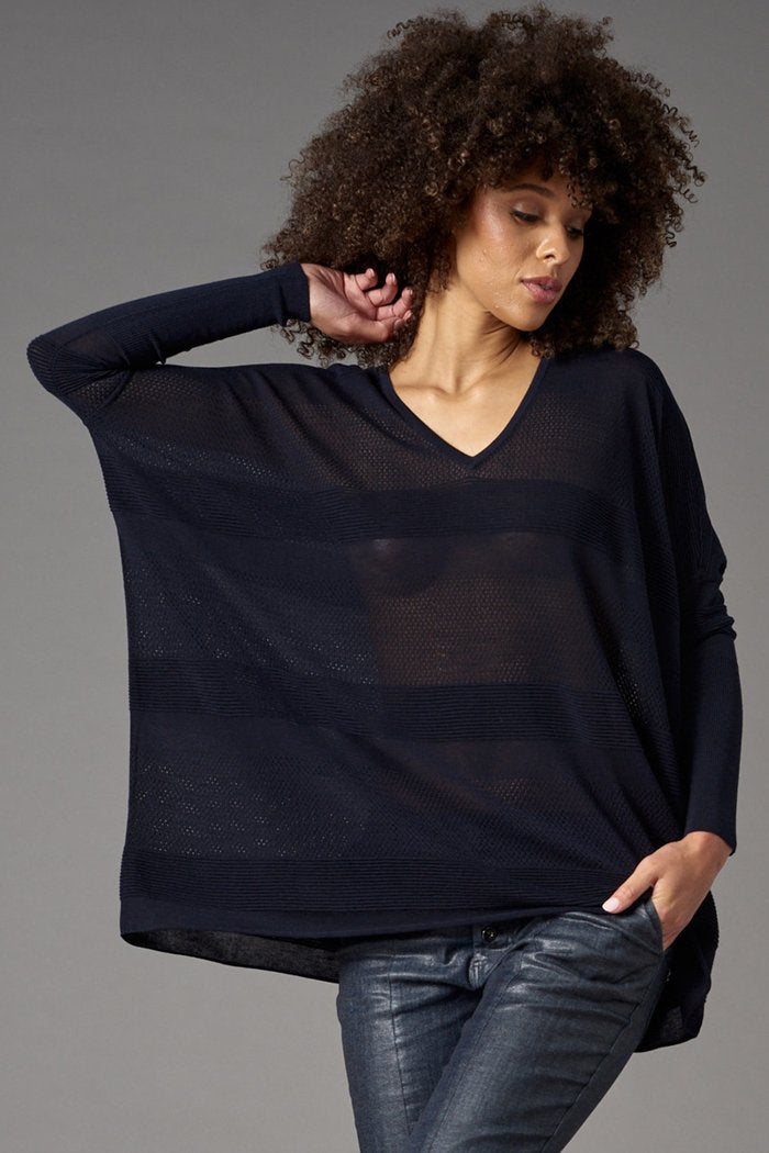 Jacquard Striped Sweater in Nightwatch by Lola and Sophie