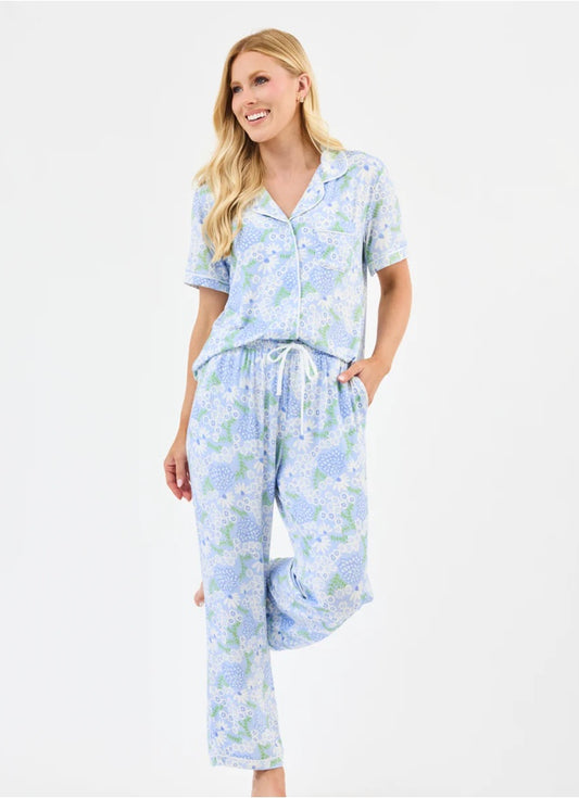 Women's Charlotte Pants Set | Daisy Chain Blue by Mary Square