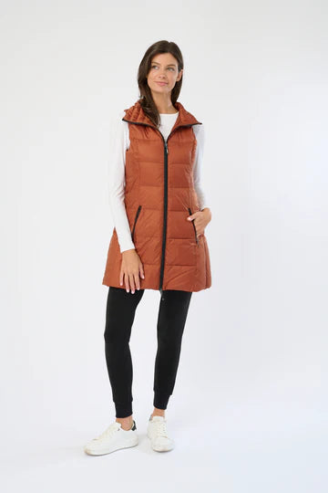 Long Vest in Terracotta by My Anorak