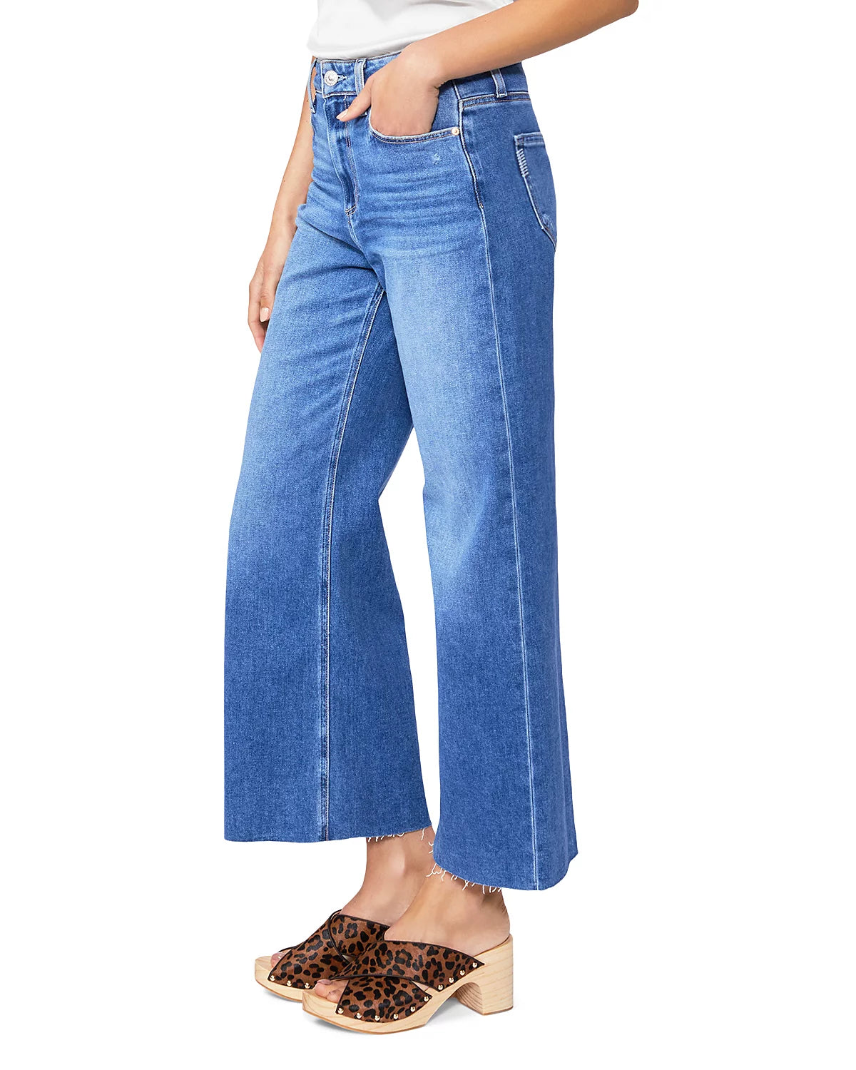 Anessa Ankle Wide Leg in Rock Show Distressed by Paige