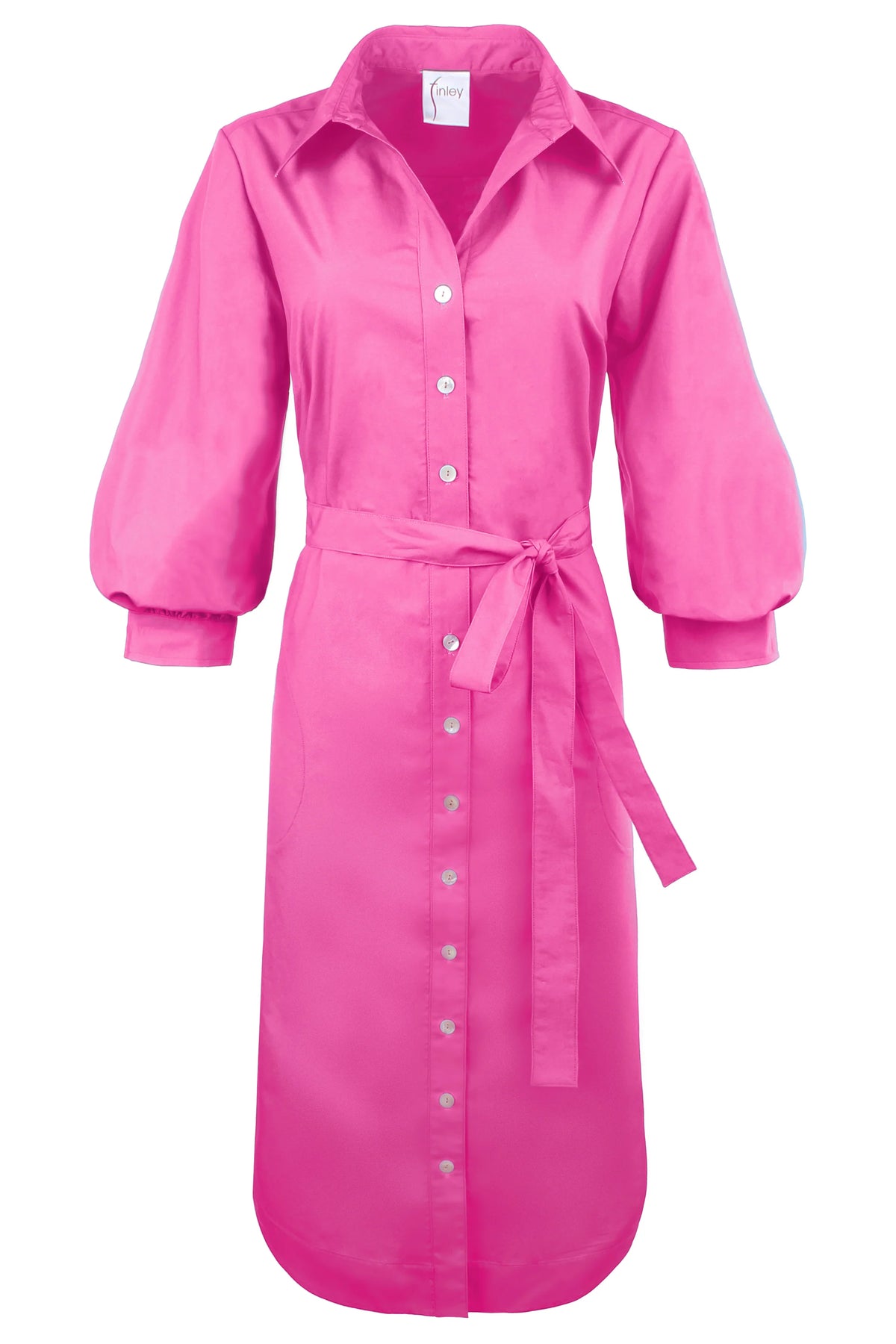 Midi Clementine Dress Typewriter Cloth by Finley in Fuschia