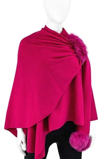 Fuschia Knit Wrap with Pull Through Loop by Mitchie’s