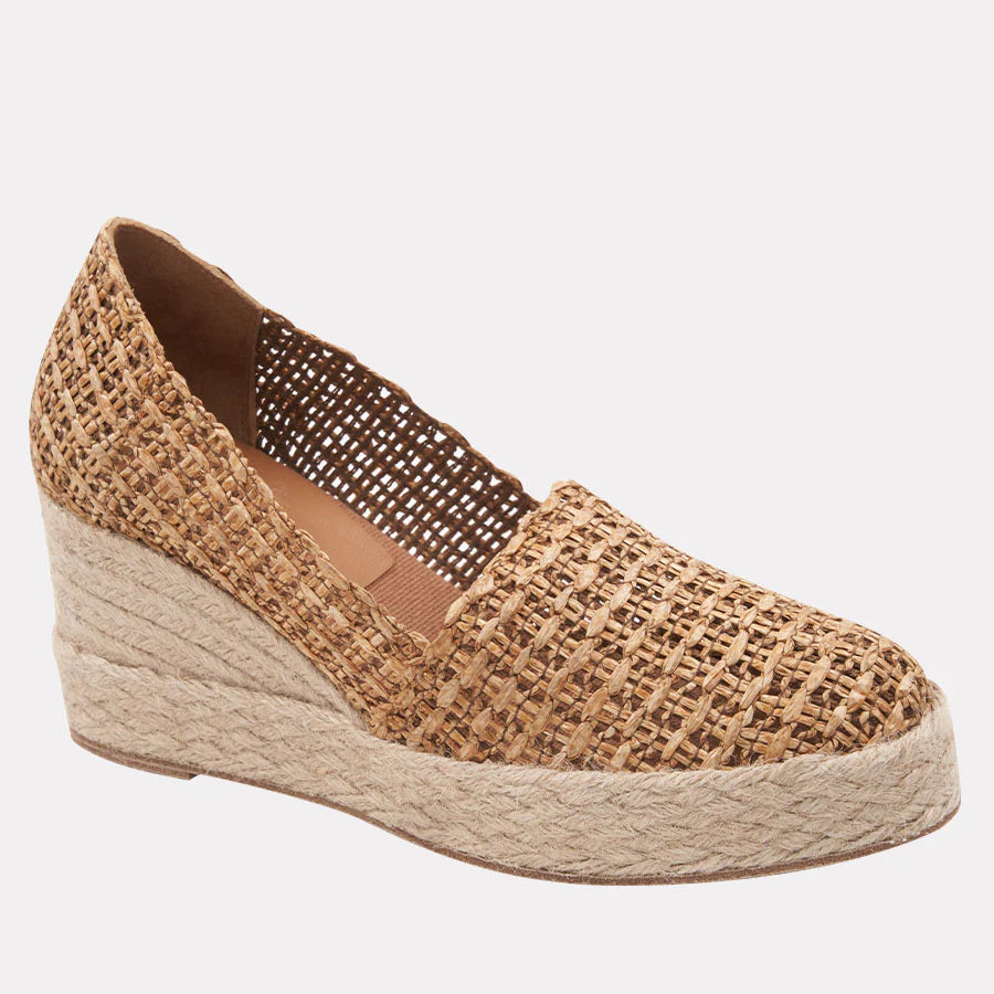 Patti Wedge in Camel Woven by Andre Assous