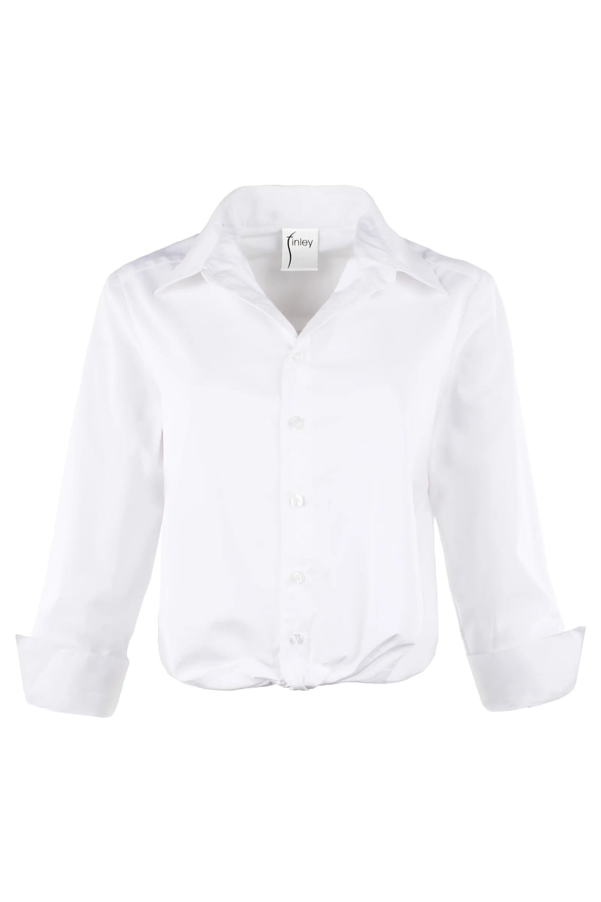 Sloane Shirt Silky Poplin in White by Finley