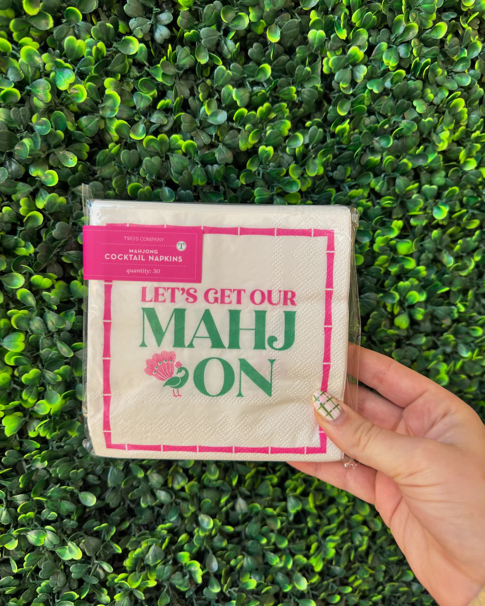 Let’s Mahj On 3-Ply Paper Cocktail Napkins by Two’s Company