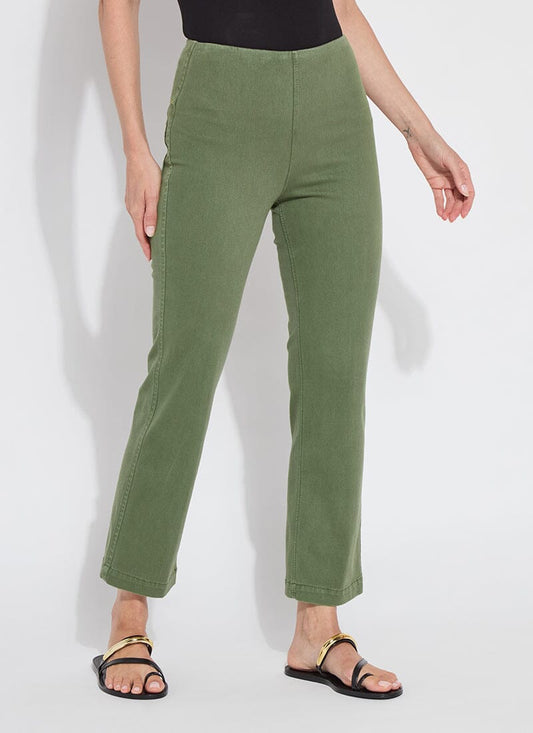 Baby Bootcut Denim 3190 (27" Inseam) in Antique Stone Green by Lysse