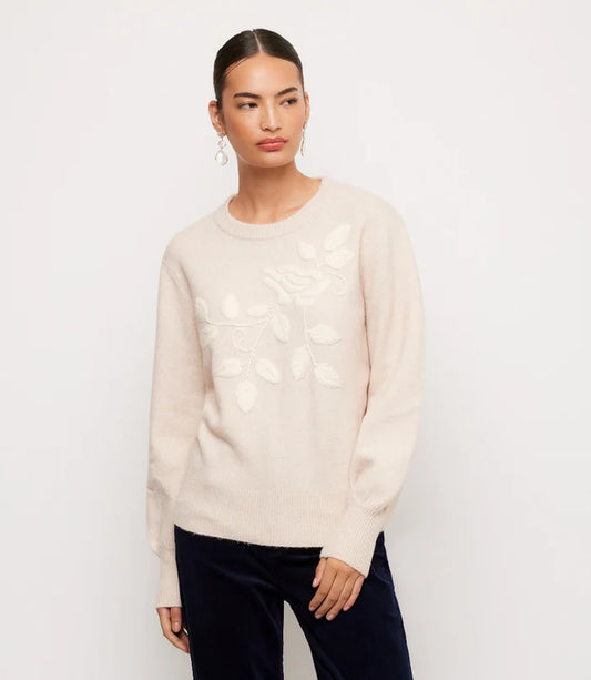 Embroidered Sweater in Gilded Forest by Karen Kane