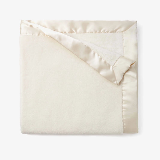 Satin Trim Stroller Blanket in Cream by Elegant Baby