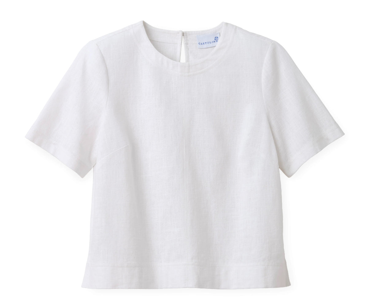 Chloe Top in Bright White by Cartolina