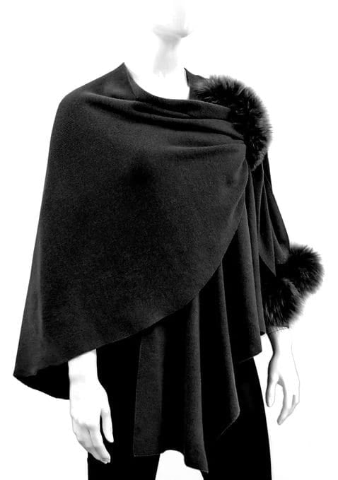 Black Knit Wrap with Pull Through Loop by Mitchie’s