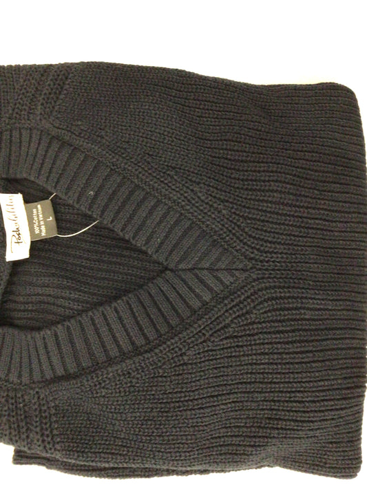 V-Neck Shaker Sweater in Navy by Poshabilities