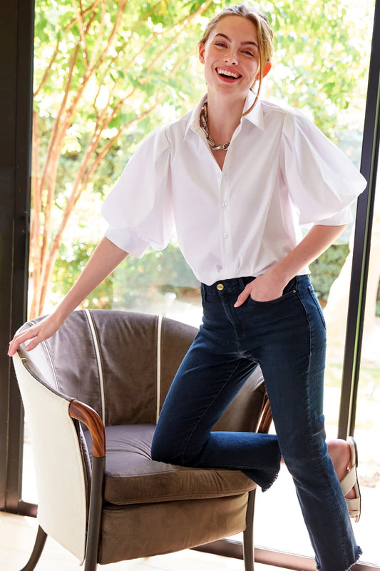 Bomba Shirt in White Silky Poplin 3446023
