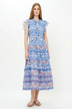 Cinched Flirty MIDI in Sierra Blue by Oliphant