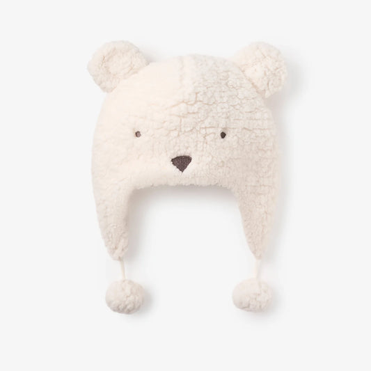 Polar Bear Aviator Hat in White by Elegant Baby