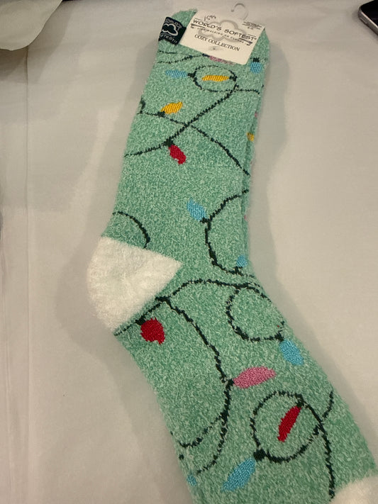 Christmas Socks in Christmas Lights
