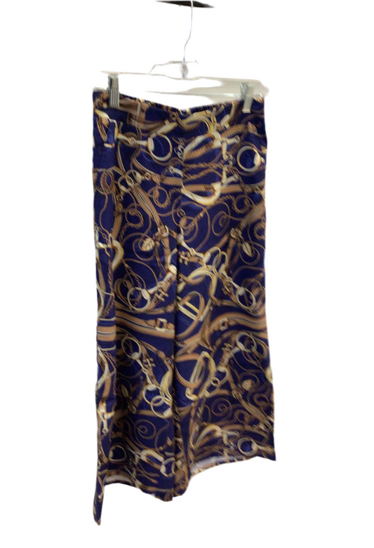 Wide Leg Equestrian Royal Blue Pants by ILinen