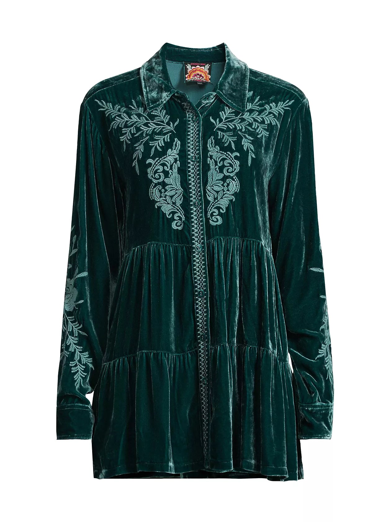 Johnny Was Velvet Tiered Lenon Tunic