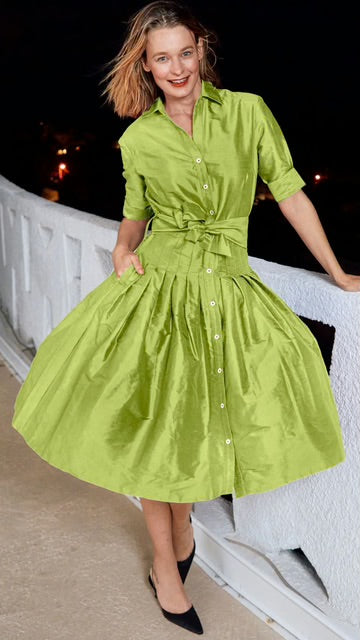 Mrs Maisel Green Silk Dress by Lizzie Pm