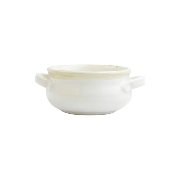 Italian Bakers Small Handled Round Baker in White by Vietri